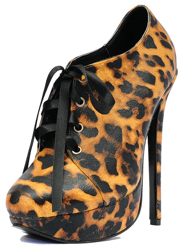 bronze leopard serving shoes 5 inches 1